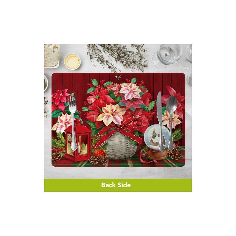 Briarwood Lane Winter Christmas Placemat (4-pack) 17x11.25 Snowflakes and Poinsettias For Christmas Placemat