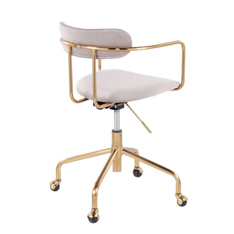 Demi Velvet/Metal Task Chair Gold/Silver - LumiSource