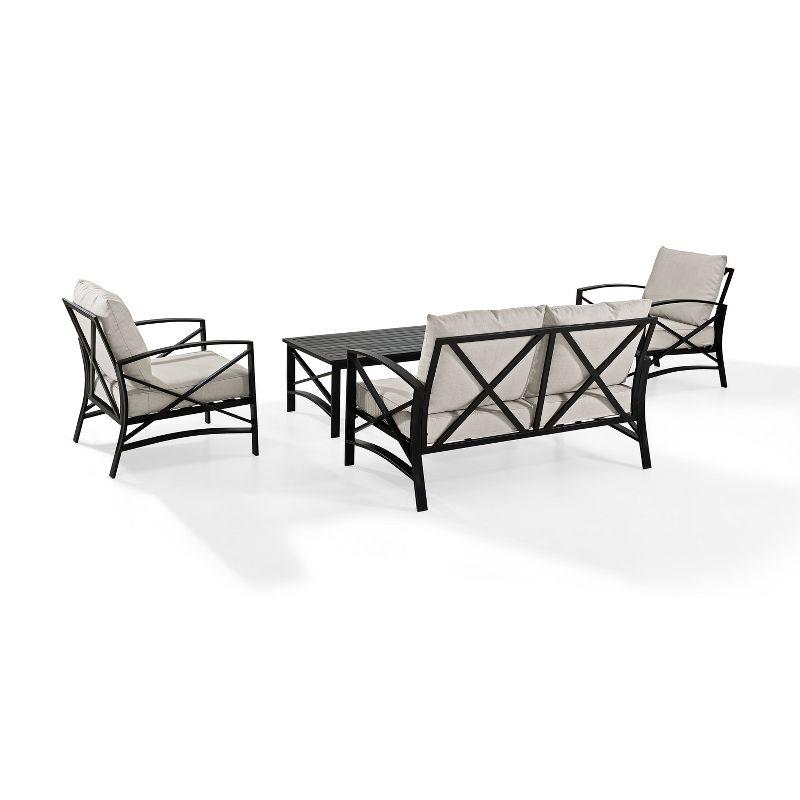 Oatmeal and Oil Bronze 4-Piece Outdoor Sofa Set