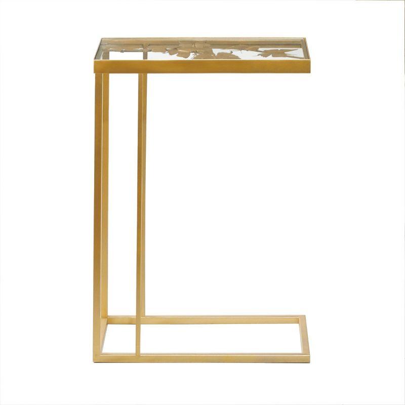 25" Contemporary Metal and Glass Accent Table Gold - Olivia & May