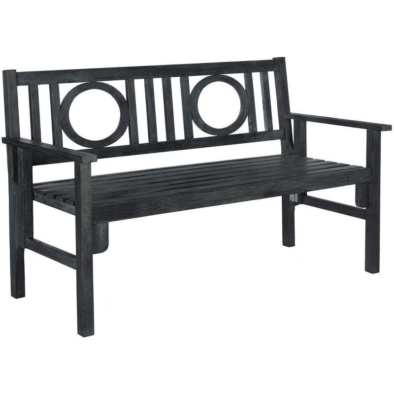 Gray Acacia and Steel Folding Outdoor Bench