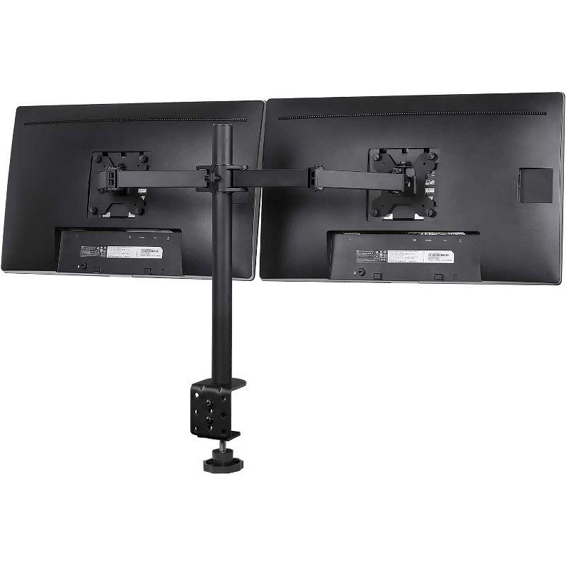 Mount-It! Dual Monitor Mount with C-Clamp & Grommet Base, Height Adjustable Arms Fit 19 - 32 Inches