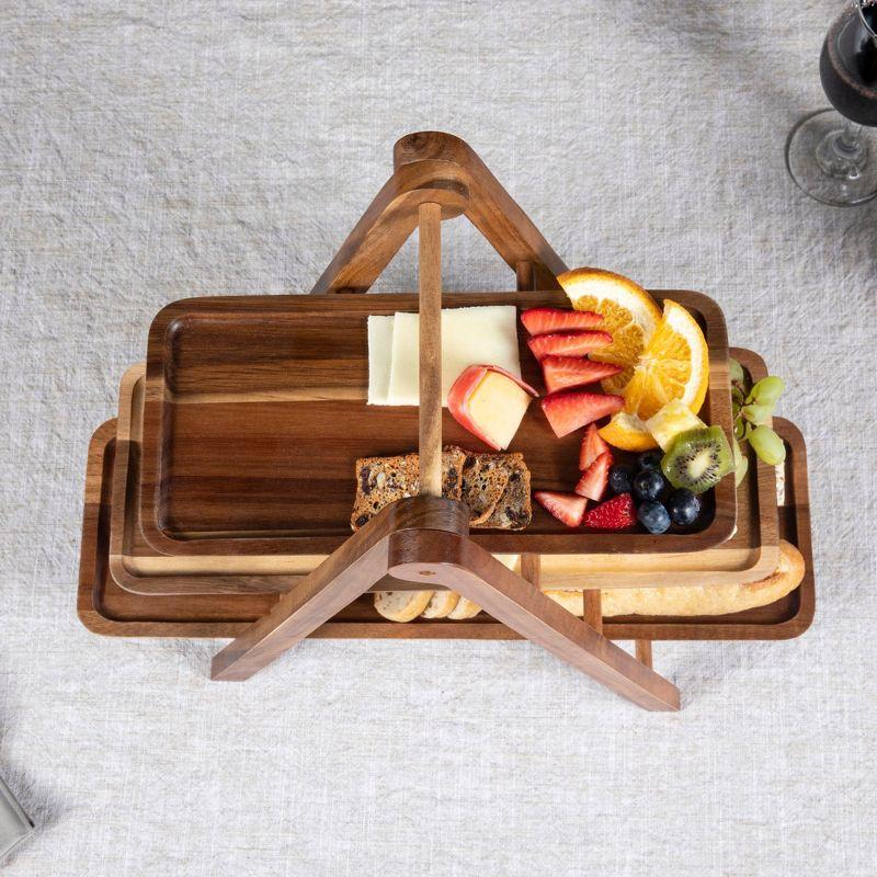 Union Rustic 3 Tiered Serving Tray - Charcuterie Boards - Wood Serving Platters Austyn
