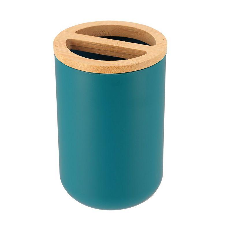 Evideco PADANG Toothbrush Holder & Toothpaste Holder with Bamboo Top