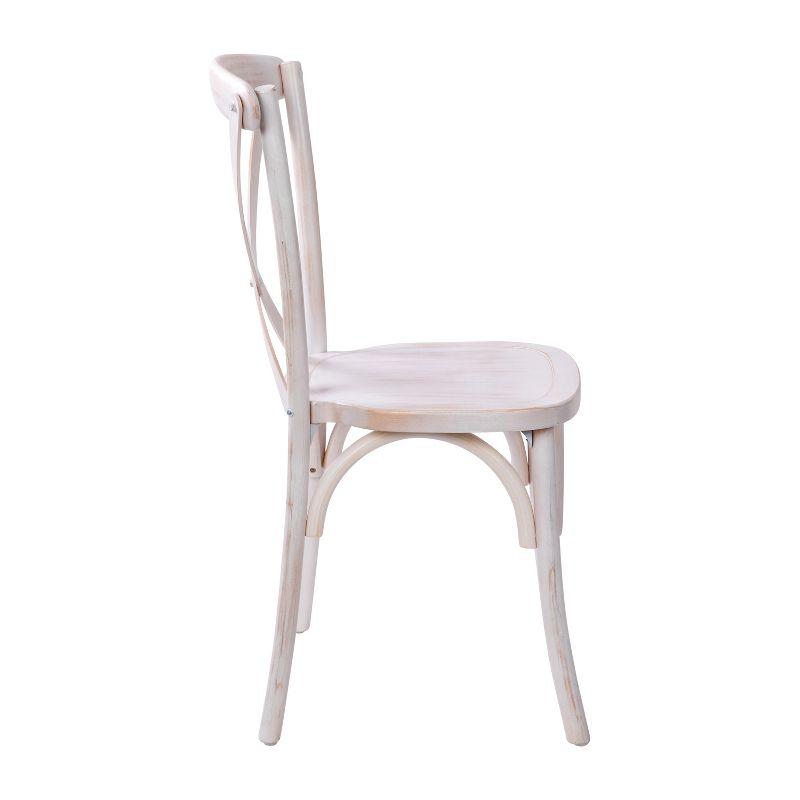 Merrick Lane X-Back Bistro Style Wooden High Back Dining Chair in Lime Wash