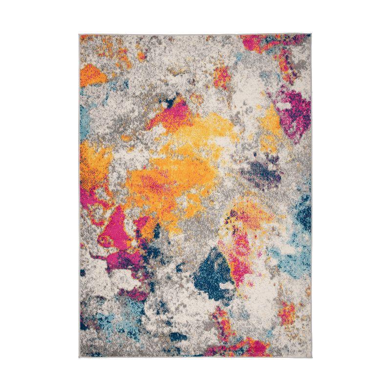 Bohemian Bliss Abstract Multi-Color Synthetic Area Rug 3'3"x5'