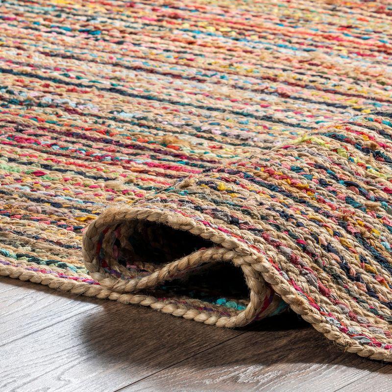 Nuloom Aleen Striped 4x6 Jute Indoor Area Rug for Dining Room Rug Neutral Rug Living Room Rug Kitchen, Multicolor