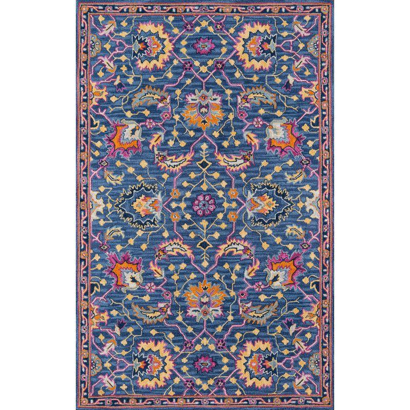 6'x9' Ibiza Marlene Area Rug Blue - Momeni: Wool, Shibori Pattern, Medium Pile, Handmade, Traditional Style