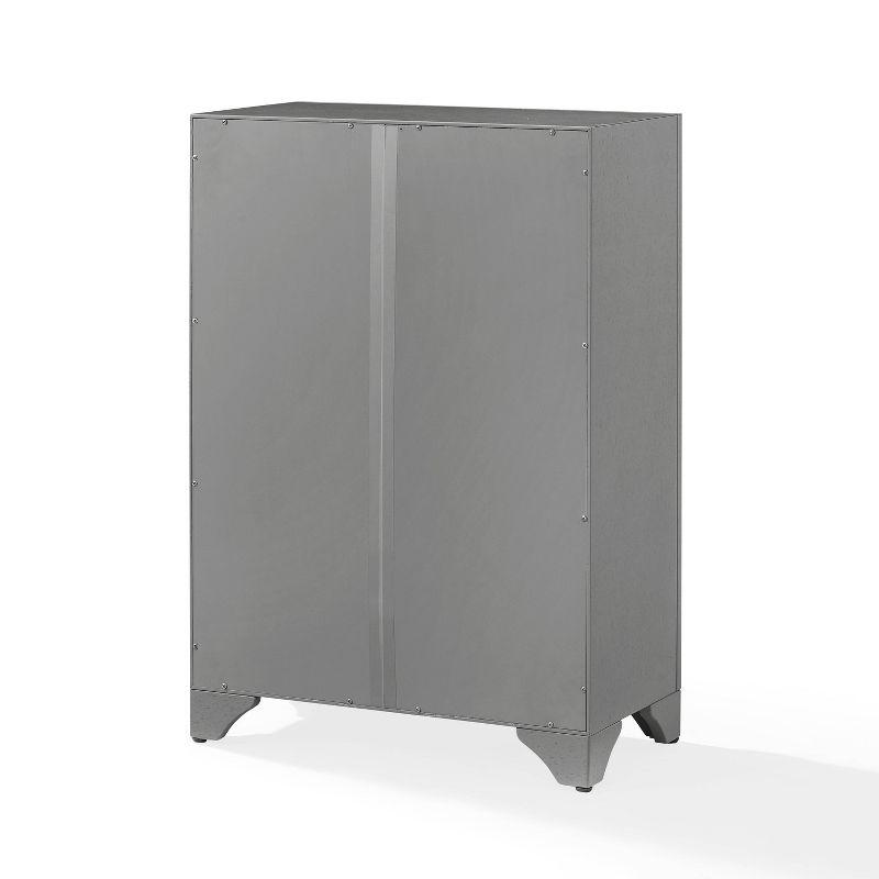 Distressed Gray Adjustable Shelf Bathroom Accent Cabinet