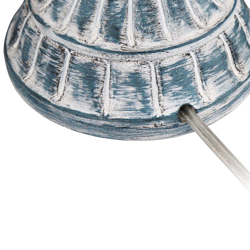 Regency Hill Tanya Traditional Table Lamps 26 1/2" High Set of 2 Blue Washed Tapered Drum Shade for Bedroom Living Room Bedside Nightstand Office Kids