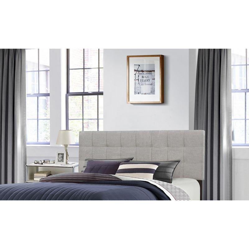 Delaney Full-Size Bed with Tufted Upholstery in Glacier Gray