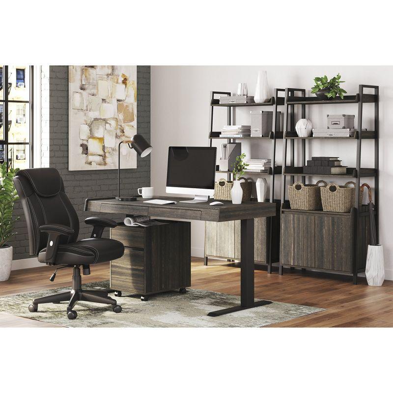 Signature Design by Ashley Contemporary Zendex 55" Adjustable Height Desk, Dark Brown