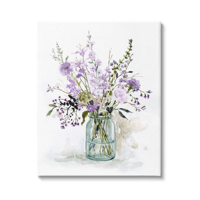 Stupell Industries Mixed Purple Botanicals Traditional Flower Arrangement Painting by Carol Robinson - Graphic Art on Canvas