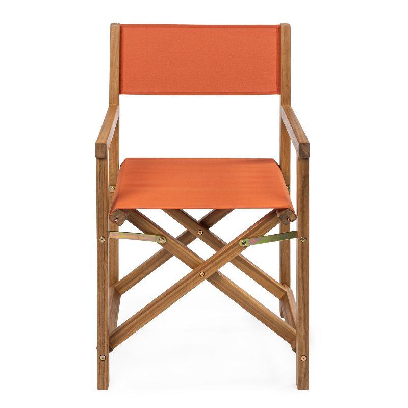 Cukor Classic Vintage Outdoor Acacia Wood Folding Director Chair with Canvas Seat- JONATHAN Y