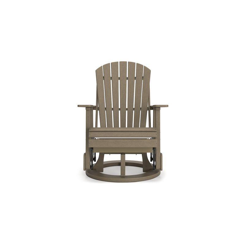 Signature Design by Ashley Hyland wave Outdoor Swivel Glider Chair, Driftwood