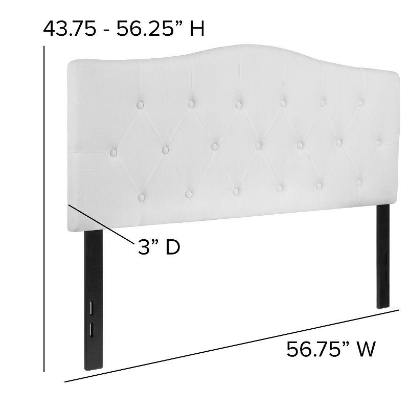 Flash Furniture Cambridge Tufted Upholstered Full Size Headboard in White Fabric