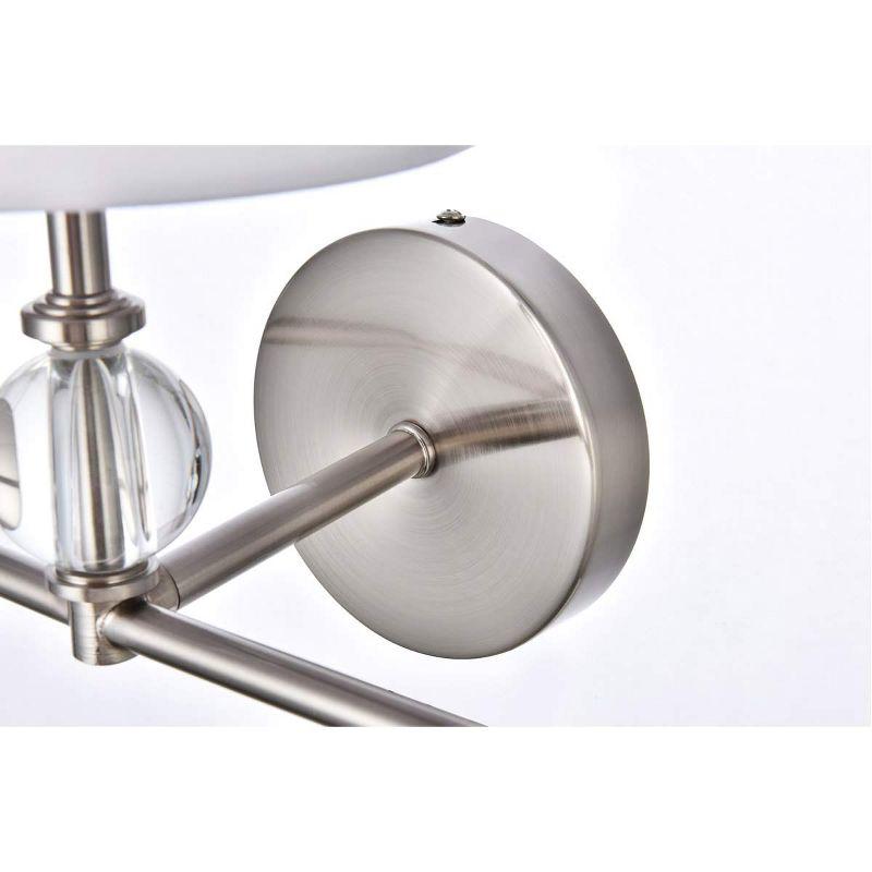 Elegant Lighting Bethany 3 lights bath sconce in satin nickel with white fabric shade