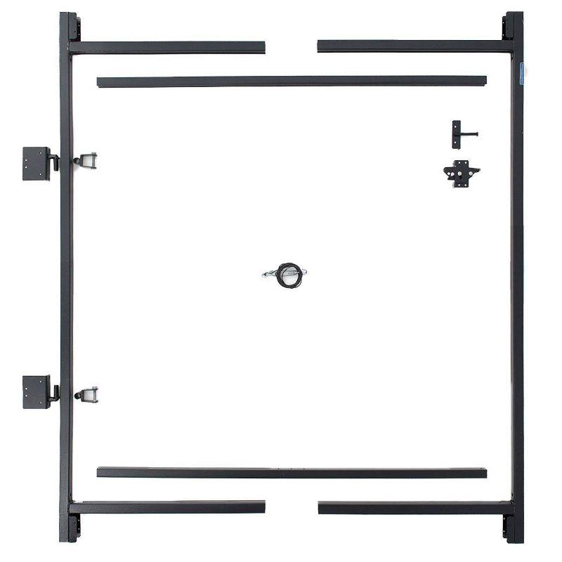 Adjustable Black Steel Frame Gate Kit with Truss Cable System