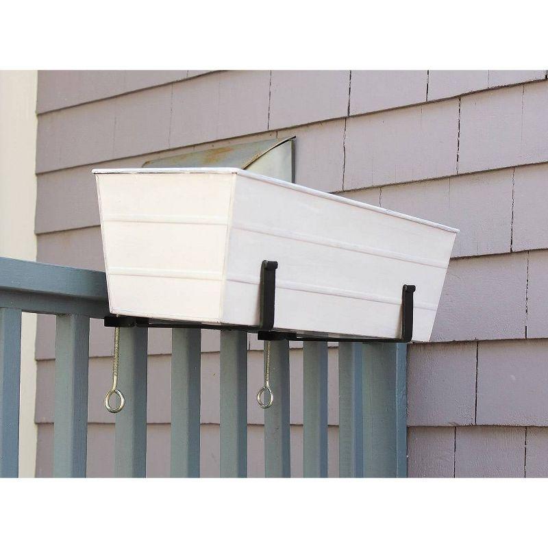 9.5" x 24" x 7.5" Galvanized Steel Flower Box Planter Cape Cod White - ACHLA Designs