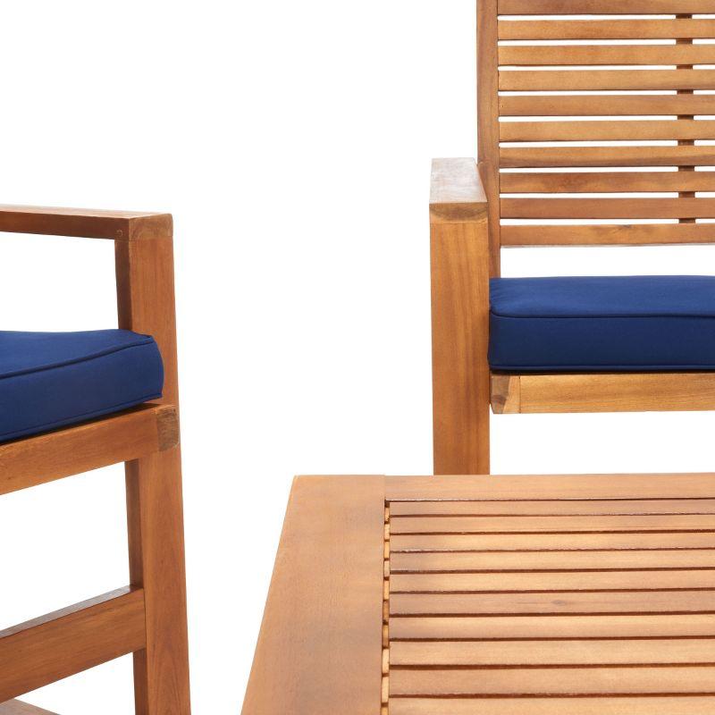 Ozark 4 Piece Set - Indoor/Outdoor - FOX6007 - Natural/Navy - Safavieh