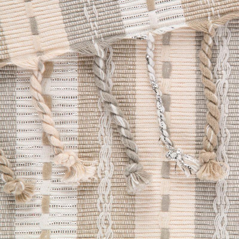 Design Imports  Natural Tonal Stripe With Fringe Table Runner 14X72