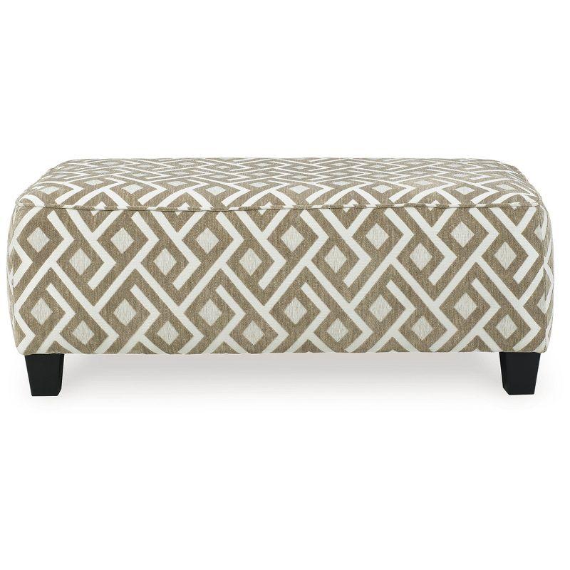 Signature Design by Ashley Traditional Dovemont Oversized Accent Ottoman Chenille Putty