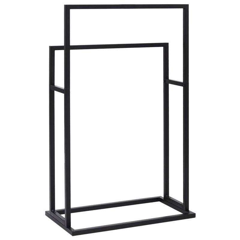 VidaXL Freestanding Towel Rack Black 18.9" x 9.4" x 30.9" Iron