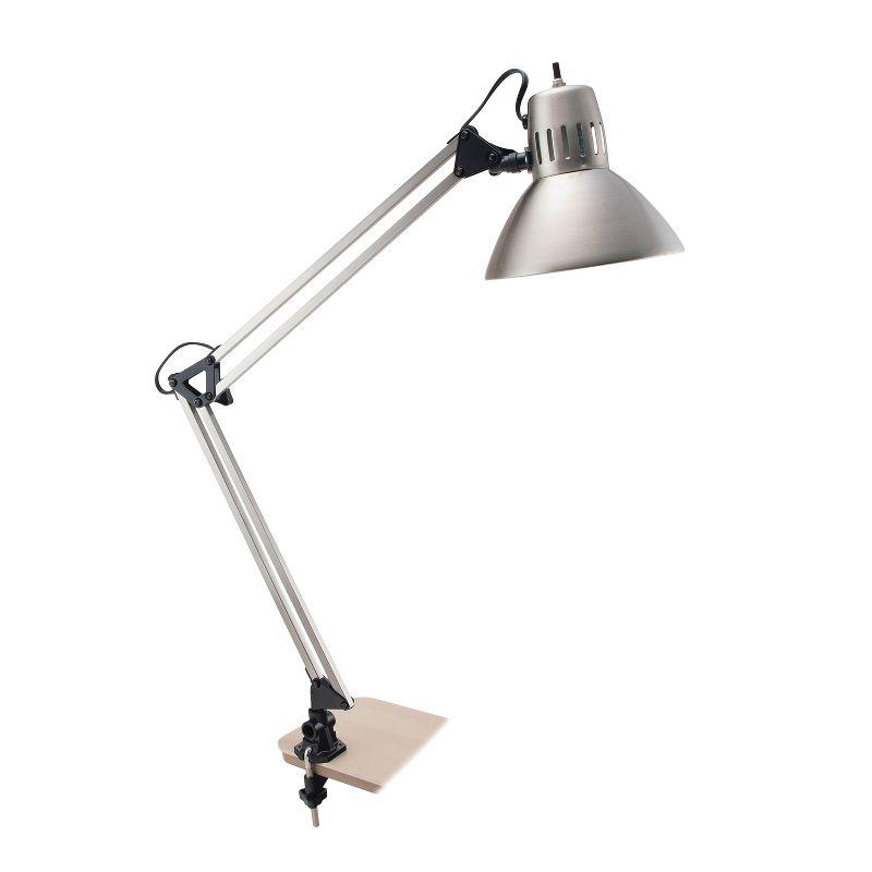 V-Light 34-In. LED Swing-Arm Brushed Nickel Clamp-on Desk Lamp in Silver