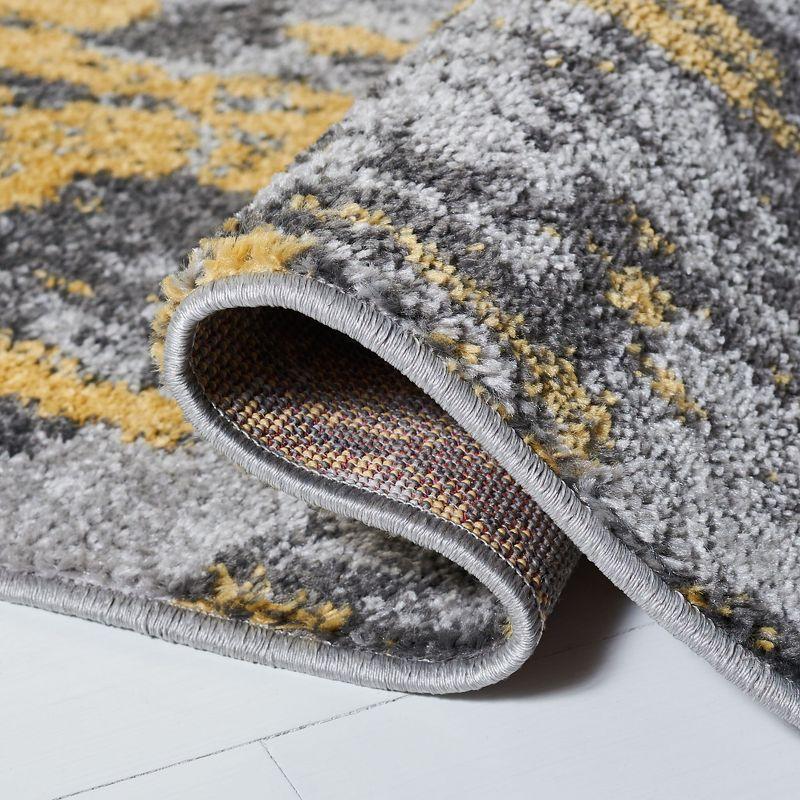 Adirondack ADR134 Machine Made Indoor Runner - Grey/Yellow - 2'-6"x18' - Safavieh