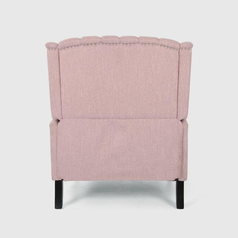 Appaloosa Oversized Wingback Press-Back Recliner Pink - Christopher Knight Home: Chic Tufted, Nailhead Trim, Polyester Upholstery