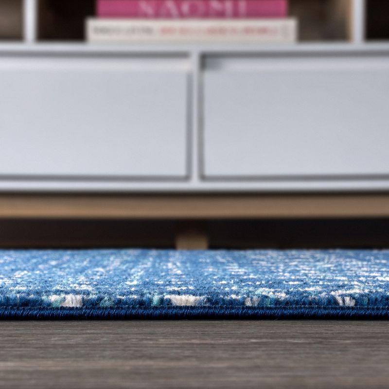 JONATHAN Y Moroccan HYPE Boho Vintage Diamond Blue/White 4 ft. x 6 ft. Area Rug
