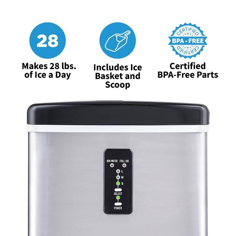 Newair Countertop Ice Maker, 28 lbs. of Ice a Day, 3 Ice Sizes, BPA-Free Parts