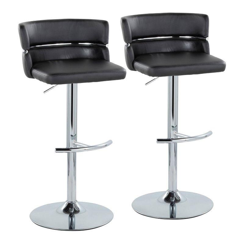 Cinch Adjustable Black Metal Swivel Barstools, Set of 2