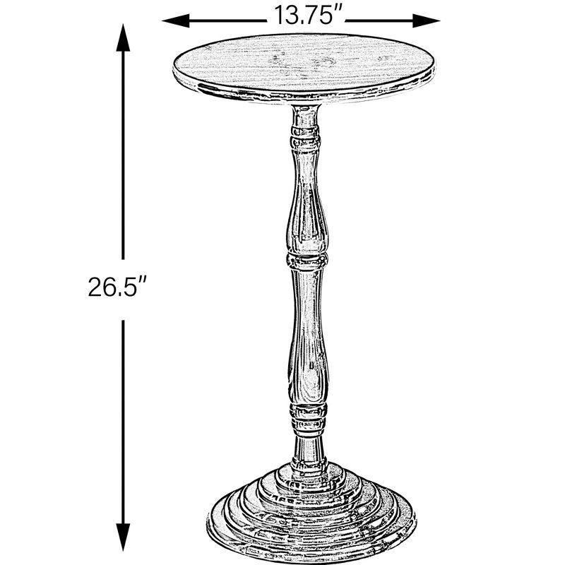 Fabulaxe Round Wooden Side Table, Living Room Accent Pedestal End Table