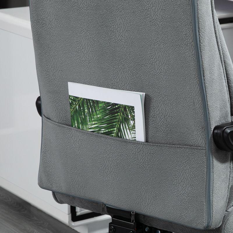 Vinsetto High-Back Ergonomic Office Chair with Footrest, Microfiber Computer Chair with Reclining Function and Armrest, Executive Office Chair, Gray