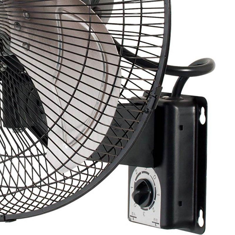 Active Air Black Metal 16-Inch Wall Mount Oscillating Fan