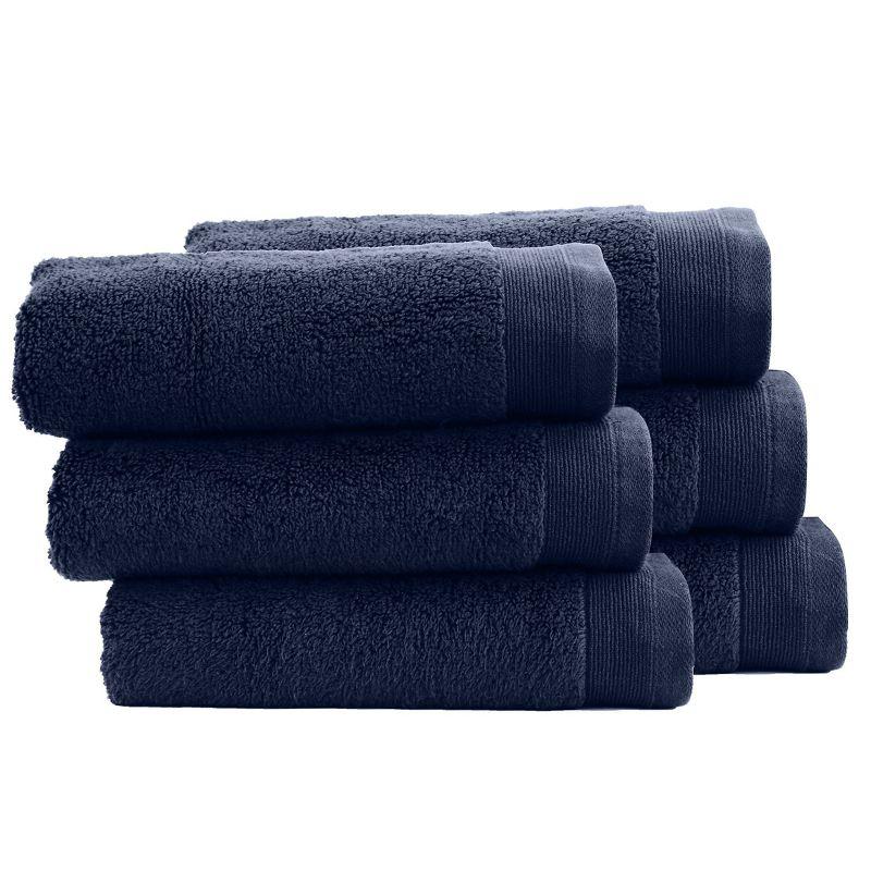 Hand Towels - 6-Pack, Softest 100% Cotton by California Design Den - Navy Blue, Six-Pcs Hand Towels