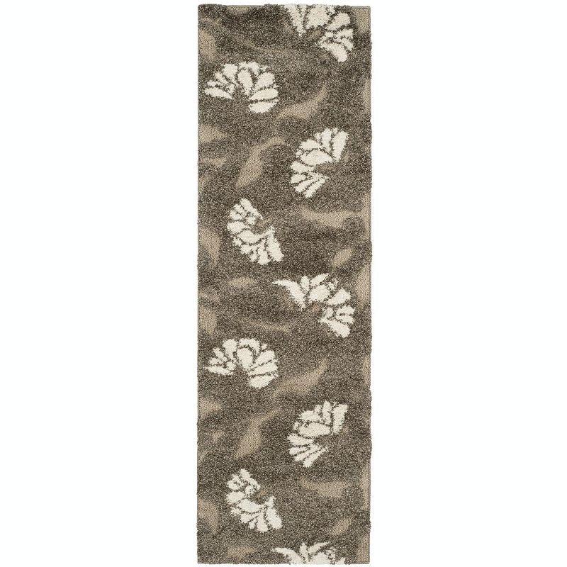 Florida Shag SG459 Power Loomed Indoor Runner Rug - Smoke/Beige - 2'3"x8' - Safavieh