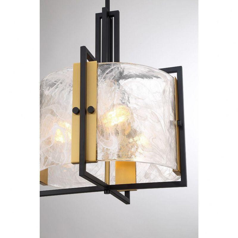 Savoy House Hayward 3 - Light Pendant in  Matte Black/Warm Brass