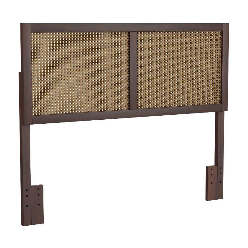 Chocolate Wood and Cane Panel Full/Queen Headboard