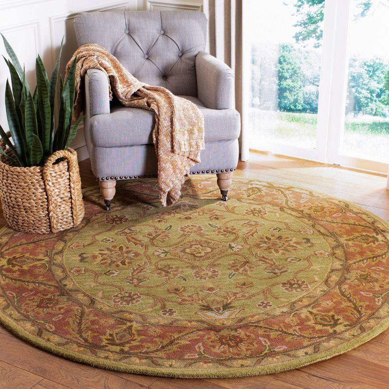 Golden Jaipur GJ250 Hand Tufted Area Rug - Green/Rust - 3'6" round - Safavieh.