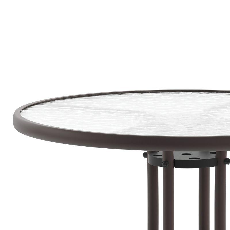 Flash Furniture Bellamy 31.5'' Bronze Round Tempered Glass Metal Table
