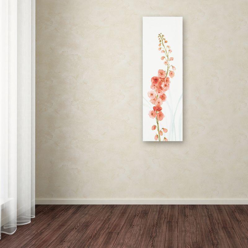 Trademark Fine Art - 10"x32" Lisa Audit 'Rainbow Flowers VII Coral' Canvas Art