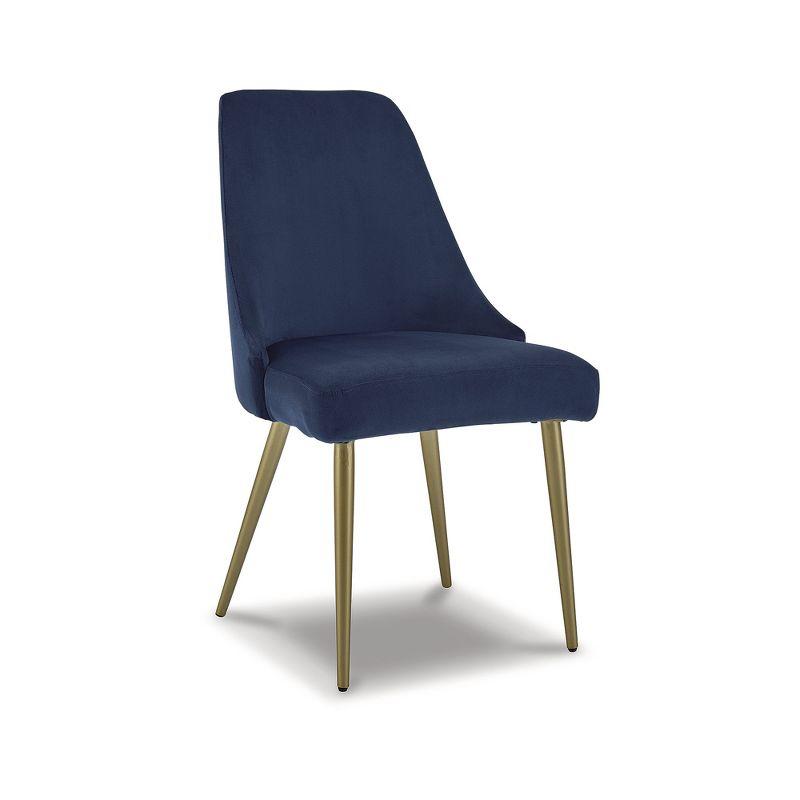 Parsons Chair in Blue/Gold Finish