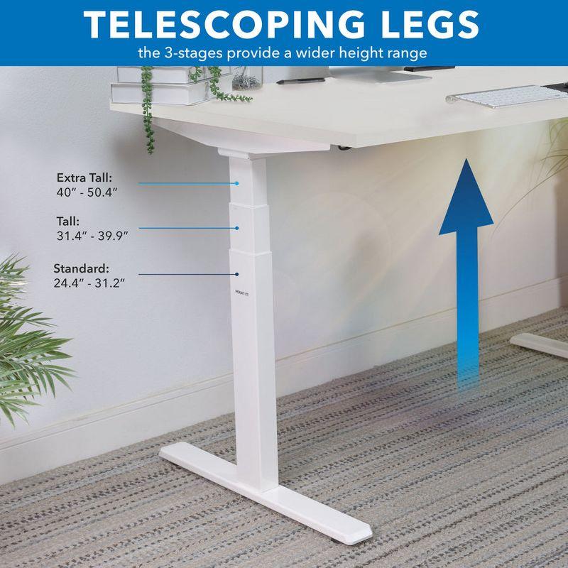 Mount-It! Height Adjustable Hand Crank Sit-Stand Desk Frame w/ Extra-Wide Tabletop | Multiple Colors