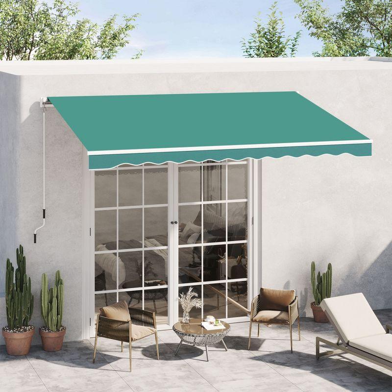 Outsunny 118'' W x 3'' D Fabric Cover Retractable Patio Awning