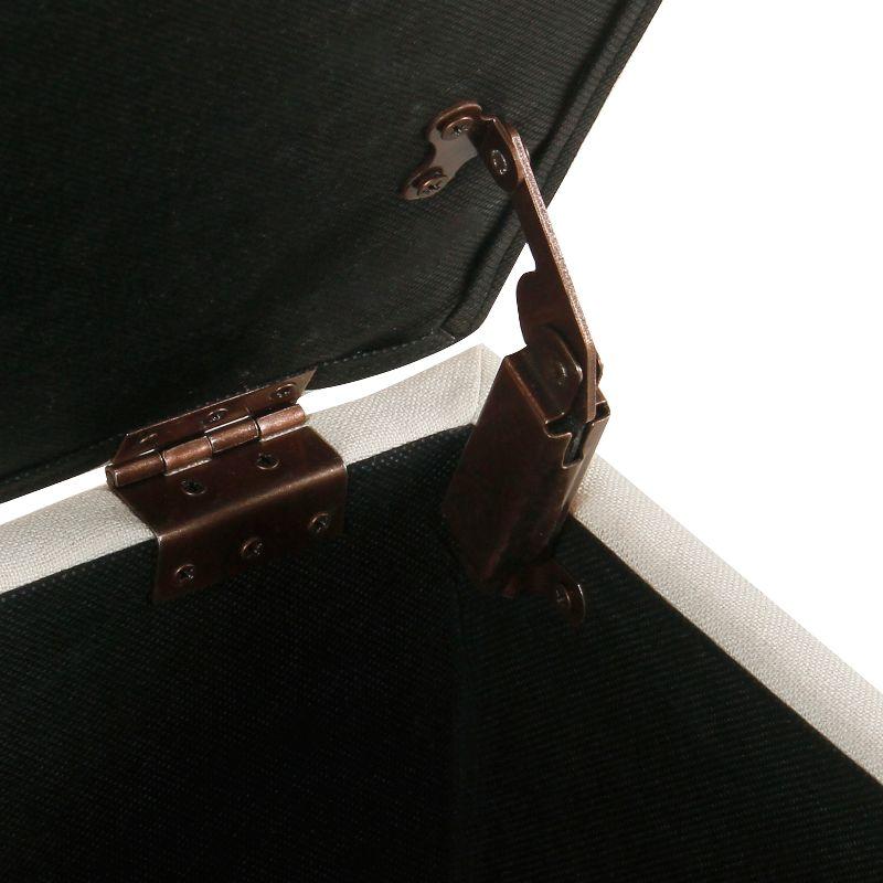 Ainsley Button Tufted Storage Bench Cream - HomePop: Upholstered Ottoman for Family Room