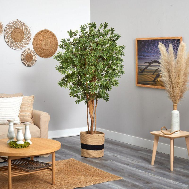 Nearly Natural 6-ft Japanese Maple Artificial Tree in Handmade Natural Cotton Planter