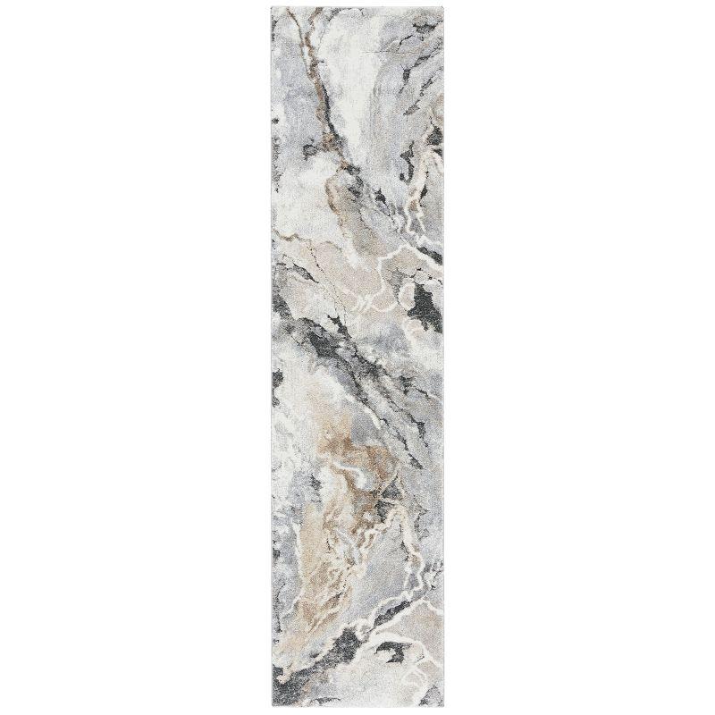 Cyrus Shag CYR121 Power Loomed Indoor Runner Rug - Grey/Beige - 2'2"x9' - Safavieh