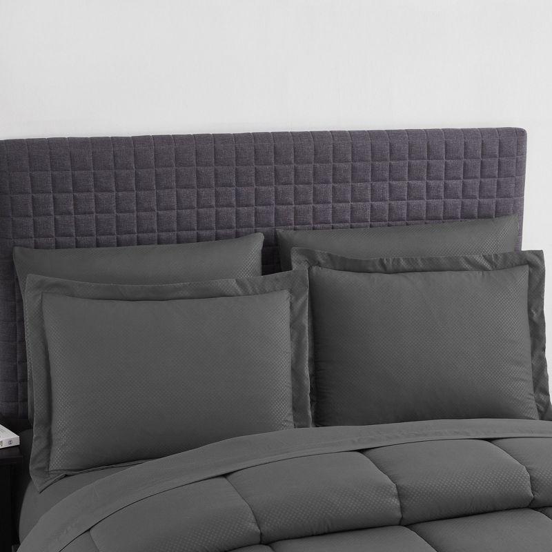 8 Piece Embossed Checkered Bed In A Bag All Season Complete Set - Sweet Home Collection®